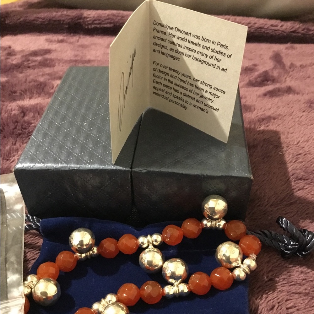 NWT Dimonique Dinouart Designs Sterling Silver & Natural Gemstone Bracelet.